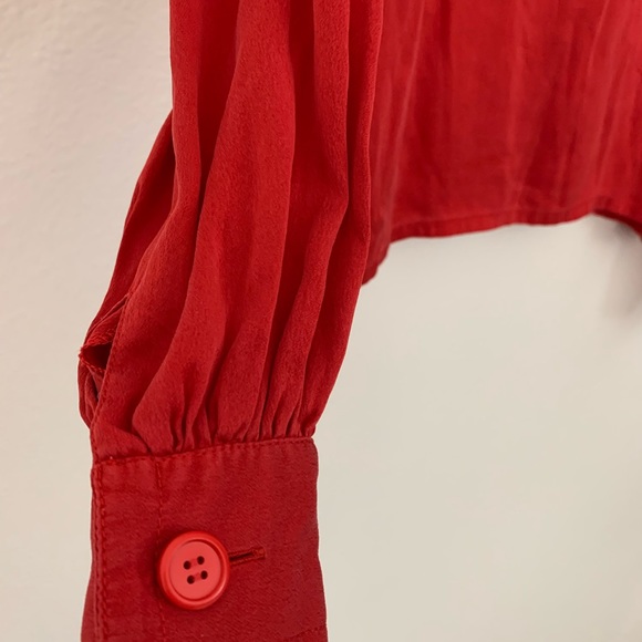 Vintage French Givenchy Red Top | Blouse Size M - Picture 8 of 10